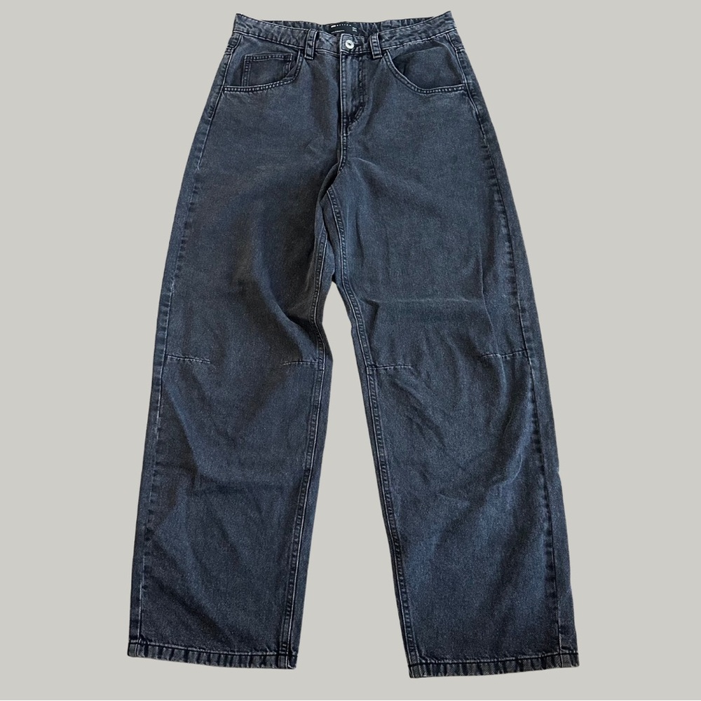 ASOS Wide Leg Jeans in Washed Black